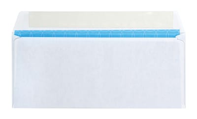 Quality Park Redi-Strip Security Tinted #10 Treated Business Envelopes, 4 1/8" x 9 1/2", White Wove, 500/Box