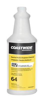Coastwide Professional™ 64 Neutral Multi-Purpose 32 Oz. Plastic Bottle with Graduations (CW6400SB-A)