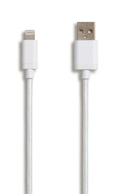 NXT Technologies™ 4 Ft. Braided Lightning to USB Cable, White (NX54355)