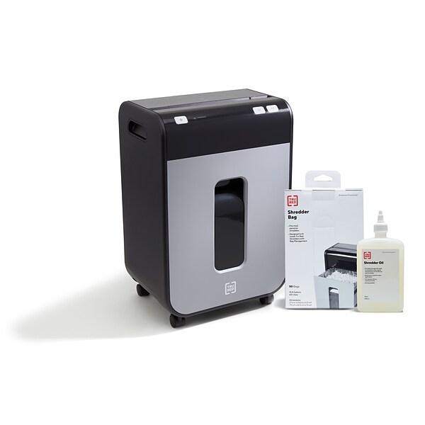 TRU RED™ 12-Sheet Micro-Cut Personal Shredder, Oil & Bags - Special Offer!