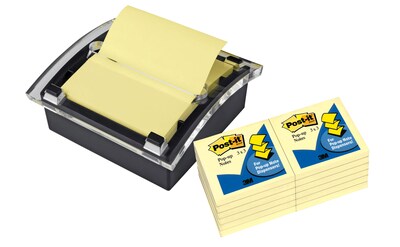 Post-it® Pop-up Notes, 3 x 3 Canary Yellow, 12Pk & Post-it® Pop-up Notes Dispenser - Special Offer!