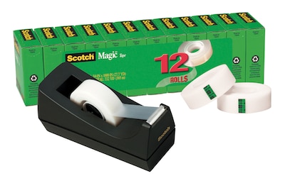 Scotch® Magic™ Tape, 12 Rolls  & Scotch® Desktop Tape Dispenser - Special Offer!