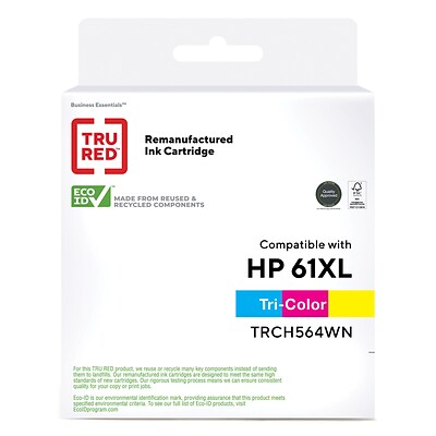 TRU RED™ Remanufactured Tri-Color High Yield Ink Cartridge Replacement for HP 61XL (CH564WN)