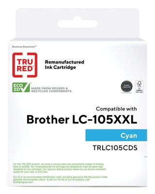 TRU RED™ Remanufactured Cyan Super High Yield Ink Cartridge Replacement for Brother LC105C (LC105C)