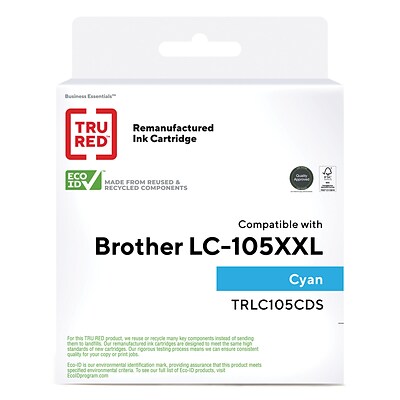 TRU RED™ Remanufactured Cyan Super High Yield Ink Cartridge Replacement for Brother LC105C (LC105C)