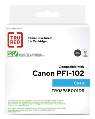 TRU RED™ Remanufactured Cyan Standard Yield Ink Cartridge Replacement for Canon PFI-102C (0896B001)