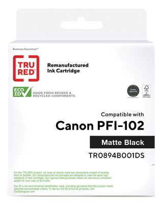 Tru Red Remanufactured Black Standard Yield Ink Cartridge Replacement For Canon Pfi 102mbk 04b00 Quill Com