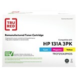 TRU RED™ Remanufactured C/M/Y Color Toner Replace HP 131A/ Canon 131 (CF211A/CF212A/CF213A/6271B001/