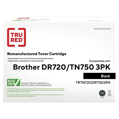 TRU RED™ Remanufactured Black High Yield Toner Cartridge & Drum Unit Bundle Replacement for Brother (TN-750/DR-720), 3/Pack
