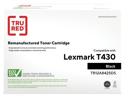 TRU RED™ Remanufactured Black High Yield Toner Cartridge Replacement for Lexmark (12A8425)