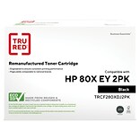 TRU RED™ Remanufactured Black Extended Yield Toner Cartridge Replacement for HP 80X (CF280XD), 2/Pac