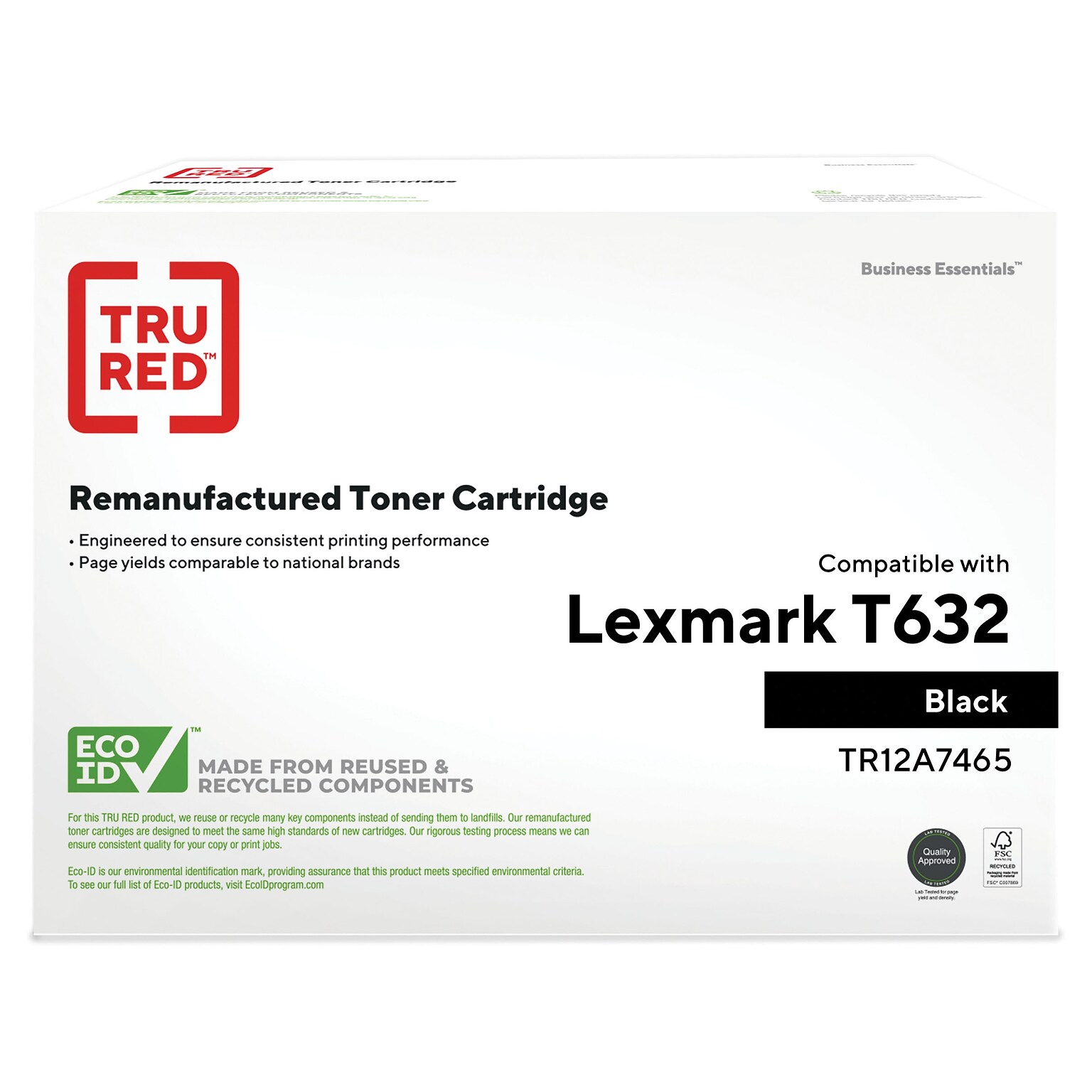 TRU RED™ Remanufactured Black Extra High Yield Toner Cartridge Replacement for Lexmark (12A7465)