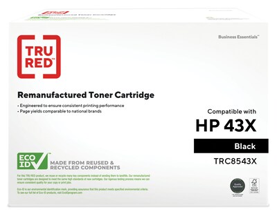 TRU RED™ HP 43X (C8543X) Black Remanufactured High Yield Toner Cartridge