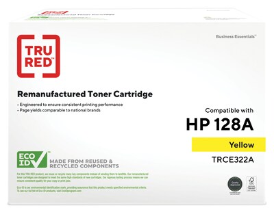 TRU RED™ HP 128A (CE322A) Yellow Remanufactured Standard Yield Toner Cartridge