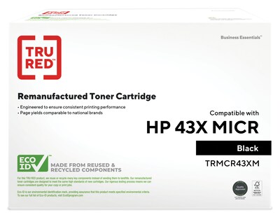 TRU RED™ HP 43X (C8543X) MICR Black Remanufactured Standard Yield Toner Cartridge
