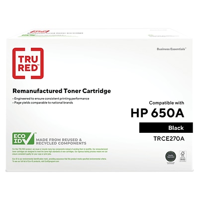 TRU RED™ Remanufactured Black Standard Yield Toner Cartridge Replacement for HP 650A (CE270A)