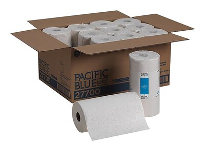 Pacific Blue Select Kitchen Rolls Paper Towels, 2-Ply, 250 Sheets/Roll, 12 Rolls/Carton (27700)