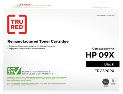 TRU RED™ Remanufactured Black Extended Yield Toner Cartridge Replacement for HP 09X (C3909X)