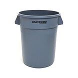 Coastwide Professional™ Plastic Trash Can with no Lid, Gray, 32 Gal. (CW50716)