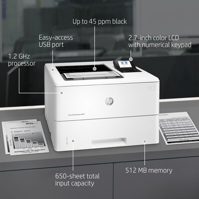 HP LaserJet Enterprise M507n Monochrome Laser Printer with Built-in Ethernet (1PV86A)