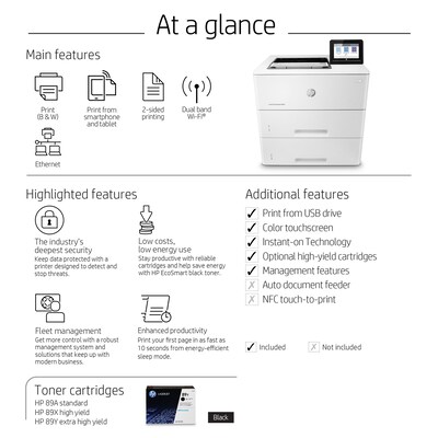 HP LaserJet Enterprise M507X Wireless Monochrome Laser Printer