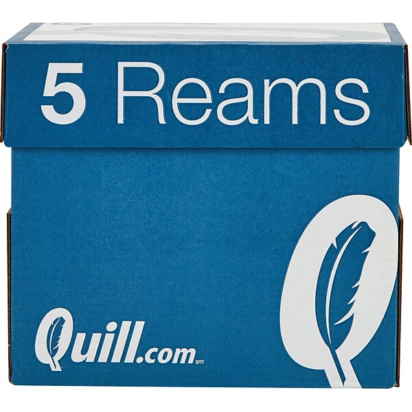 Quill Brand® 8.5 x 11 Multipurpose Copy Paper, 20 lbs., 94 Brightness, 500 Sheets/Ream, 5 Reams/Carton (520555)