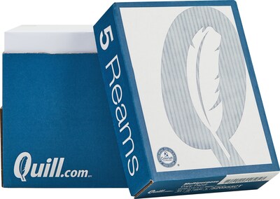 Quill Brand® 8.5" x 11" Multipurpose Copy Paper, 20 lbs., 94 Brightness, 500 Sheets/Ream, 5 Reams/Carton (520555)