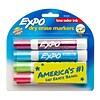 Expo Low Odor Dry Erase Markers, Chisel Tip, Assorted Inks, 4/Set (81029)