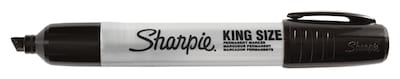 Sharpie King Size Permanent Markers, Chisel Tip, Black, 4/Pack (15661)