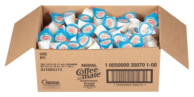 Coffee mate French Vanilla Dairy Free Liquid Creamer, 0.38 oz., 180/Box (NES18001)