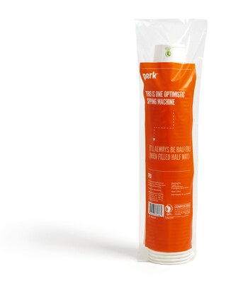 Perk™ Compostable Paper Hot Cup, 10 Oz., White/Green, 500/Carton (PK56223CT)