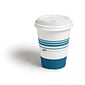 Perk™ Paper Cup & Lid Combo, 12 Oz., White/Blue, 50/Pack (PK54365)