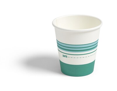 Perk™ Paper Hot Cup, 10 Oz., White/Teal, 500/Carton (PK54366CT)