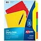 Avery Heavy-Duty Plastic Dividers with White Tab Labels, 5 Tabs, Multicolor (23080)