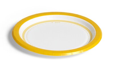 Perk™ Medium-Weight Paper Plates, 6", Yellow/White, 500/Carton (PK54328CT)