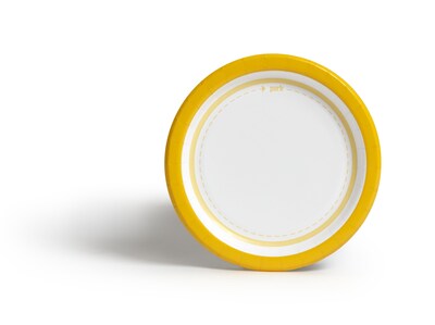 Perk™ Medium-Weight Paper Plates, 6", Yellow/White, 125/Pack (PK54328)