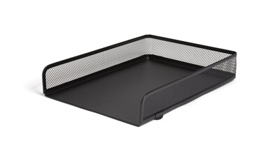 TRU RED™ Front Load Stackable Metal Letter Tray, Matte Black (TR57566)