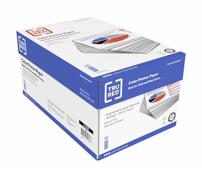 TRU RED™ 8.5 x 11 Multipurpose Paper, 20 lbs., 96 Brightness, 500 Sheets/Ream, 10 Reams/Carton (TR