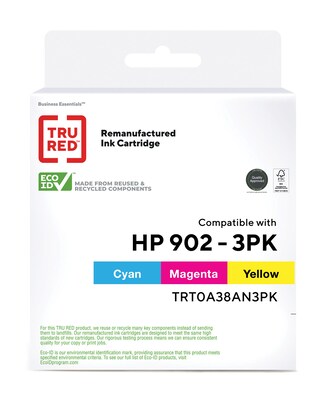 TRU RED™ Remanufactured Cyan/Color Standard Yield Ink Cartridge Replacement for HP 902 (T0A38AN), 3/Pack