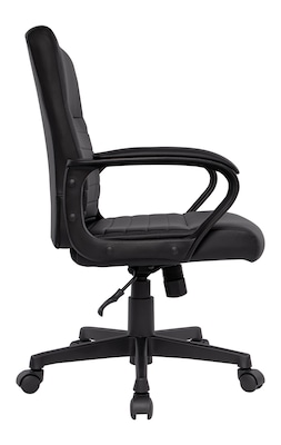 Quill Brand® Tervina Luxura Mid-Back Manager Chair, Black (56904)