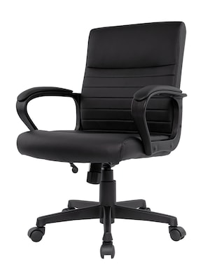 Quill Brand® Tervina Luxura Mid-Back Manager Chair, Black (56904)