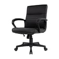 Quill Brand® Tervina Luxura Mid-Back Manager Chair, Black (56904)