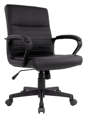 Quill Brand® Tervina Luxura Mid-Back Manager Chair, Black (56904)