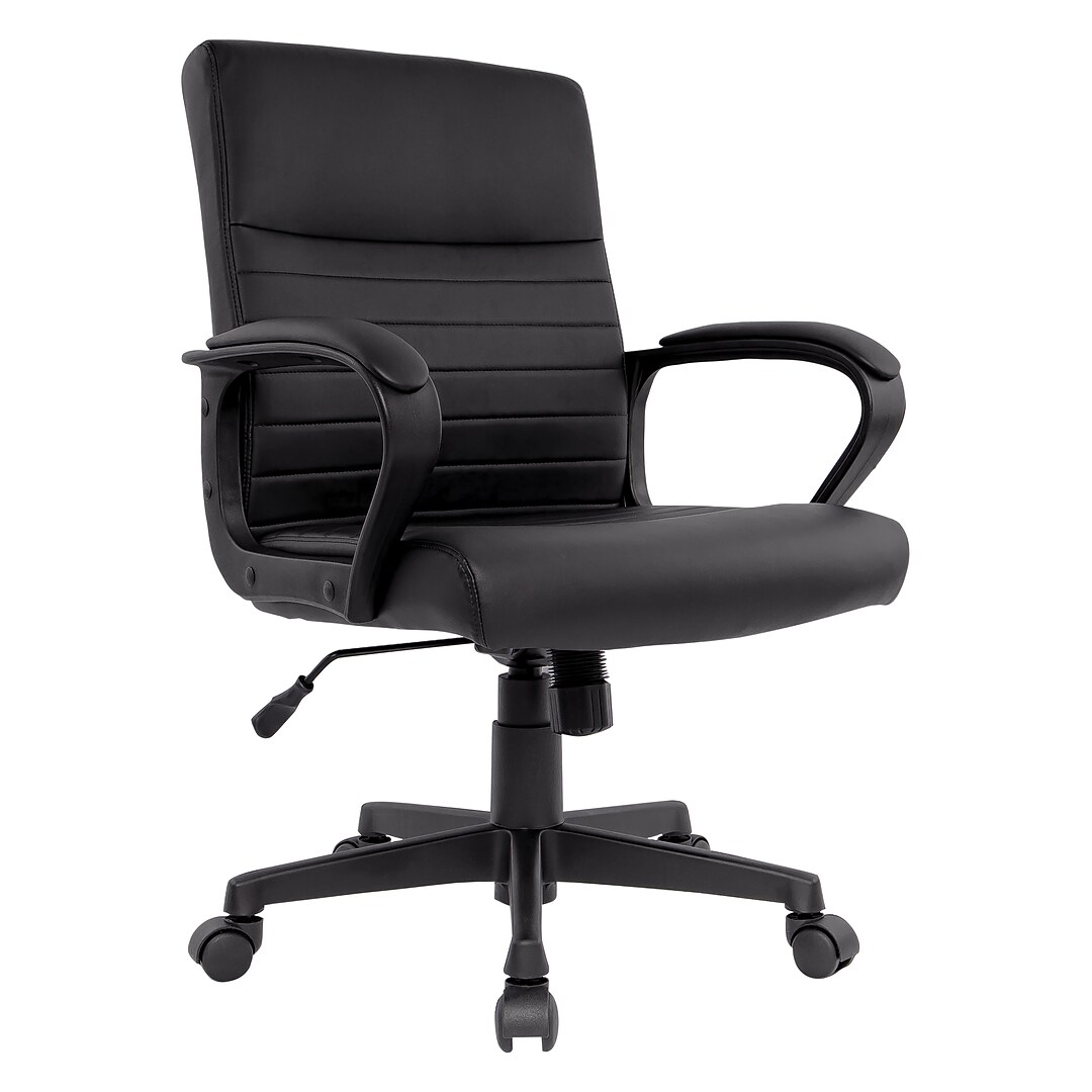 quill brand® tervina luxura midback manager chair black 56904