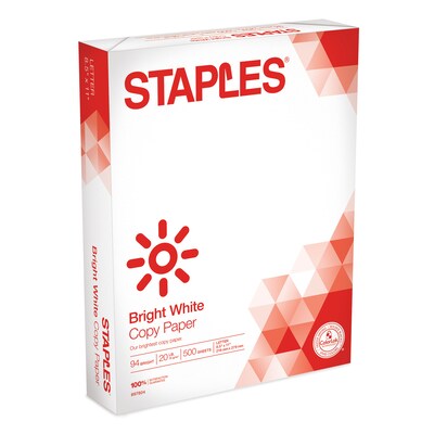 Staples Select 8.5 x 11 Copy Paper, 20 lbs., 94 Brightness, 500/Ream (20471)