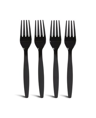 Perk™ Polystyrene Fork, Heavy-Weight, Black, 100/Pack (PK56392)