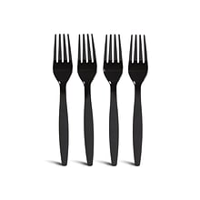 Perk™ Polystyrene Fork, Heavy-Weight, Black, 100/Pack (PK56392)