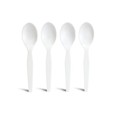 Perk™ Polystyrene Spoon, Medium-Weight, White, 300/Pack (PK56400)