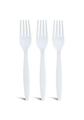 Perk™ Plastic Fork, Heavy-Weight, White, 100/Pack (PK56391)