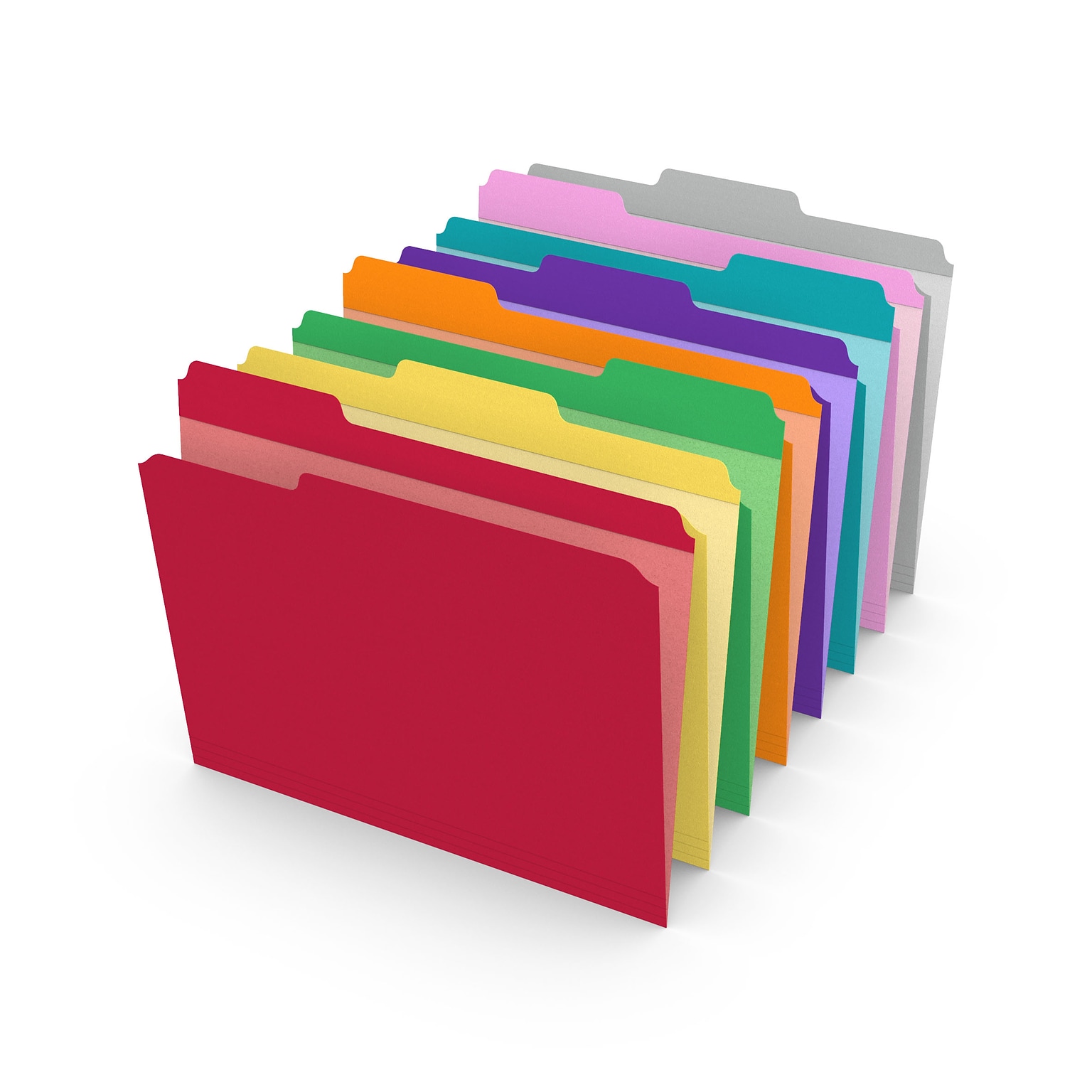 Staples® Reinforced File Folders, 1/3 Cut Tab, Letter Size, Assorted Colors, 250/Box (TR576937)